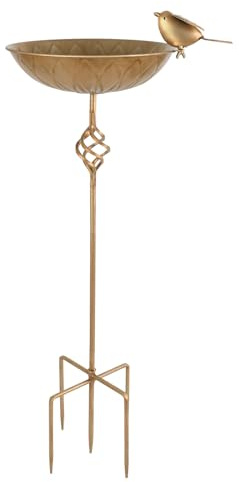 Bird Bath for Outside,Metal Birds Bath Bowl for Outdoors,27.6 H Bird Feeder & Water Feeders with 5 Prongs Base Stake,Vintage Free Standing Garden Patio Lawn Yard Decor