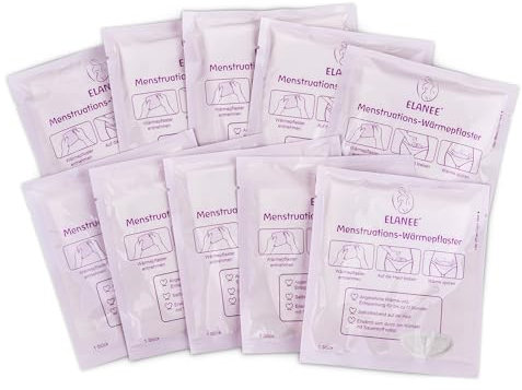 ELANEE Cerotto termico mestruale [10 pezzi], 12 ore di calore benefico e relax durante il periodo, si riscalda a contatto con l'ossigeno, delicato sulla pelle (734-V1)