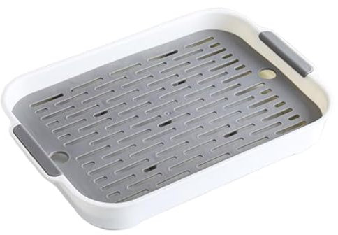 Kaninchentoilette, doppellagige PP-Katzentoilette, rechteckige Kaninchenstreu mit Griff, geräumig, glatt, 27, 9 x 17, 8 x 5, 1 cm, Kleintiertoilette für Meerschweinchen und mehr, Hasenstreu, Kaninch