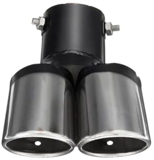 Bocca Terminale Tubo 63mm Universal Car Muffler Tubo Di Scarico Doppia Uscita Acciaio Inox Cromato Argento Punta Finale Rivestimento Gola Coda Modificato Silenziatore