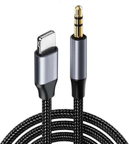 Seefey Prise Jack pour i phone,Adaptateur aux pour i phone,Câble Audio Compatible iPhone 14/13/12/11/XS/XR/8/7, 1 M(Noir)