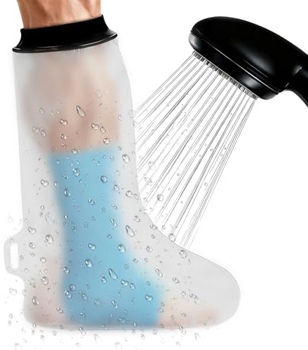 Apasiri Protector de ducha para pierna impermeable para duchas y baños, 100% resistente y reutilizable, cubierta de yeso impermeable para piernas, agradable al tacto, fácil de aplicar