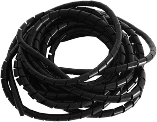 Cable Sleeves, Spiral wrap Cable Sleeve,Wrap 2 Meters Wire Sleeves Sleeving Tube Protective Band Tubing Cover，(Black,12mm inside diameter)