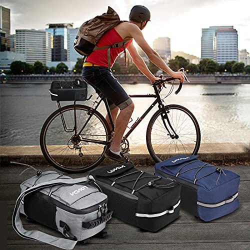 outdoorm Bike Trunk Bag Insulated Cooler Bag Multifunctional Rear Rack Bag Scooter Handlebar Bag Shoulder Bag Cycle Luggage Storage Bag Pannier (Grey)