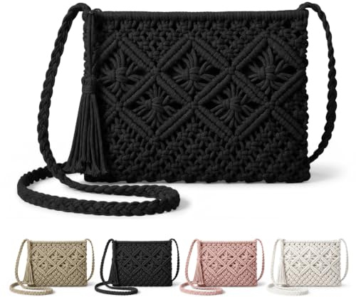 Aucuu Straw Crossbody Bag for Women, Women Straw Messenger Bag, Handwoven Crossbody Purse, Bohemian Shoulder Bag, Summer Beach Messenger Bag For Holiday Travel Daily