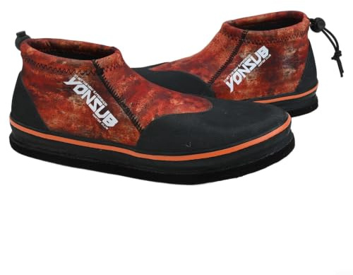 Vasiumic Bottes de pêche en néoprène de 3 mm avec clous en acier, feutre antidérapant, pour randonnée, camping, orange (11 (45))