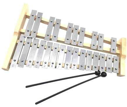 Xylofon professionell kompakt Xylofon Glockenspiel med 25 tangenter | Bärbart musikinstrument med träram