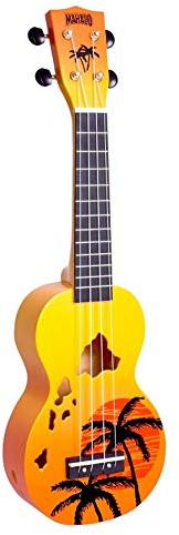 Mahalo MD1HAORB Ukulele Designer Series Hawaii Orange Burst
