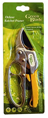 Garden Mile® Sécateur à cliquet de luxe robuste avec une capacité de coupe de 24 mm, sécateur à roses, sécateur d'arbre, sécateur