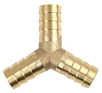 X AUTOHAUX Raccord Cannelé Tuyau Laiton 12mm Forme Y 3 Voie Air Eau Huile