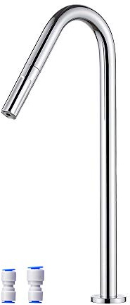 Ibergrif, Grifo de Cocina 3 Vías Ósmosis, Fregadero Monomando Solo Agua Fria, Cromo, plata