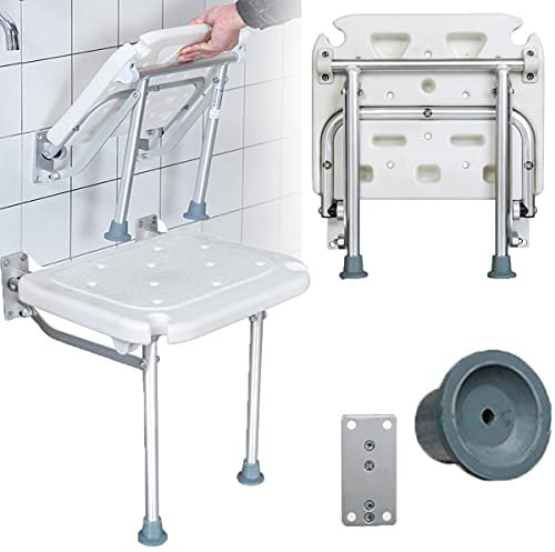 WZFANJIJ Duschklappsitz Klappsitz Duschsitz für Wandmontage, Duschstuhl Duschhocker, ABS, Belastbar bis180 kg