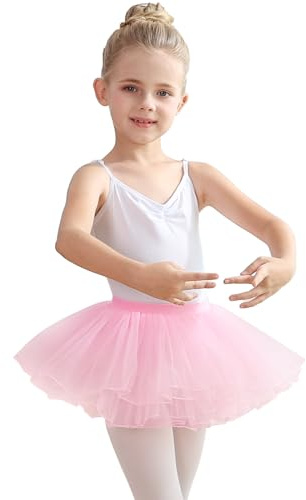 tanzdunsje Tutu kjolar för flickor, danskjolar - balettkjolar för pojkar flickor 4-lagers tutu tyll prinsessa födelsedagsfest kostym cosplay