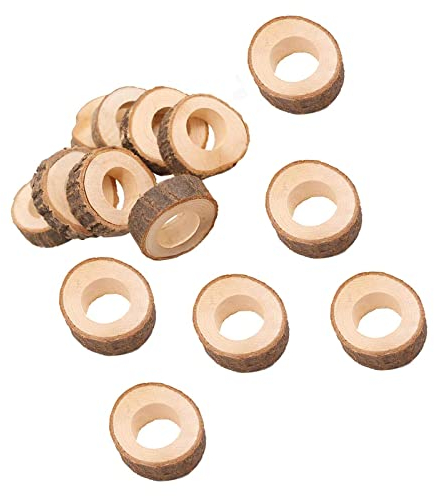 24 Stücke Serviettenringe Holz Eierhalter Holz Serviette Ring als ideale Eierhalter Eierbeche DIY Basteln Kits Hochzeit Pary Ornament für Hotel Hochzeit Geburtstag Party Weihnachten Tisch Dekoration