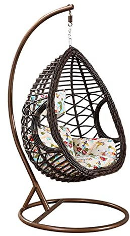 GAGALU Bird's Nest Schaukelstuhl, Patio Schaukel Korbsessel, Patio Korb Hängekorb mit Bodenkissen und Armlehne 202x105x120cm