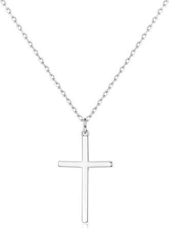 Philip Jones Sterling Silver Cross Pendant Necklace