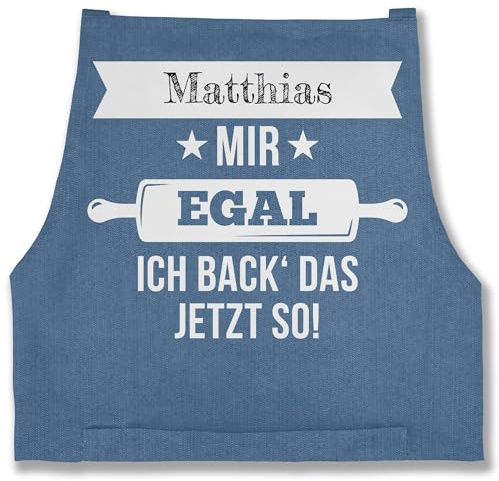 Geschenk mit Namen personalisiert by Shirtracer - Schürze - Backschürze - Mir egal ich back das jetzt so mit Namen I Geschenk Backen I Hobbybäcker