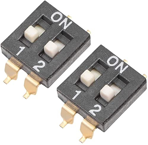 XYWHPGV 2 Stück Schwarz SMD DIP Schalter 1-2 Positionen 2,54mm Raster für Leiterplatten Leiterplatten(39cf2 d8b7c 2d29a d3e50 ca639 e7301