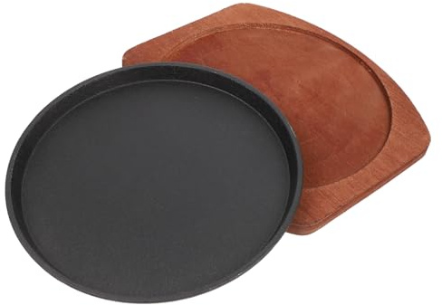 Garneck Poêle à Griller en Fonte Ronde Antiadhésive 19 Cm Plaque de Cuisson pour Steak Barbecue et Induction Maison Camping et Extérieur