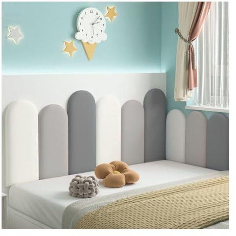 Wzmazingly Selbstklebend Polsterpaneel Wandpaneele, Anti-Kollisions Gepolstertes Kopfteil Für Kinder, Wanddekoration 3D-Wandaufkleber Für Schlafzimmer Und Spielzimmer (Color : D, Size : 240x55cm)