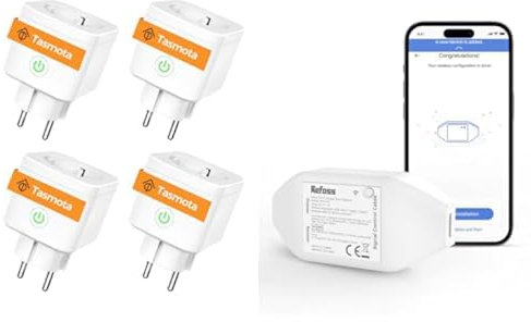 Refoss Tasmota Steckdose mit Stromzähler, Smart WLAN Steckdosen zur Messung von Stromverbrauch & Garagentoröffner WLAN Fernsteuerung mit Alexa