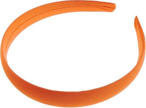 Haarreif für Mädchen, Schuluniform, Geburtstag, Party, Hochzeit, Tanzaufführung, Spiel, Blumenmädchen, besondere Anlässe, einfarbiger Satin, 2 cm, kurzes langes Haarband, Haarreif (Orange, 2 cm)