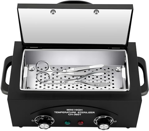 MINRS Heißluftsterilisator, Hochtemperatur Sterilisator 300W 220℃ Trockene Hitze Sterilisator mit einstellbarem Timer für Nagelwerkzeuge Kosmetikwerkzeuge Fußpflege Schönheitssalon