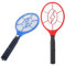 PARENCE.- Lot de 2 Raquettes Electriques Anti Insectes - Piles AA (Non incluses), 43x17cm, Mouches, Moustiques, Guêpes - Couleur Aléatoire - 2 Pièces