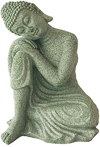 Garneck Statuetta di Buddha che dorme per acquario, statua meditante di Buddha come decorazione elegante per la casa e il giardino, Buddha sdraiato per un'atmosfera rilassante in acquario