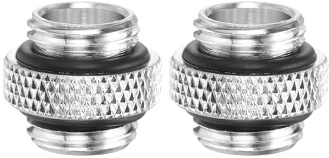 sourcing map Lot de 2 adaptateurs de refroidissement à eau - Filetage G1/4 mâle vers mâle - Raccord de compression en cuivre refroidi à l'eau avec joint torique pour système de refroidissement par