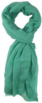 fashionchimp BASIC-Schal für Damen mit weichem Fransensaum, Tuch in leichter Qualität mit Baumwolle, einfarbig