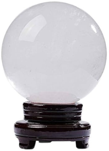 SUPBEI Bola de Cristal Blanco Natural Esfera de Cuarzo curativa con Soporte para decoración del hogar, decoración Feng Shui para Oficina, sanación Espiritual, Piedra energética,2.76in(7cm)