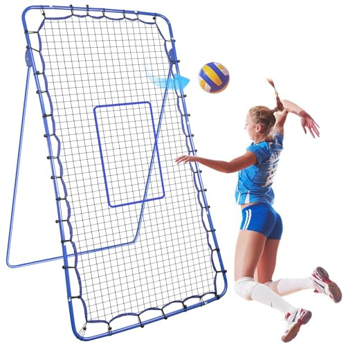 Portatile Rete Pallavolo da Giardino, Porta da Calcio 7×4 Ft, Rimbalzatore Pallavolo Regolabile in Altezza, Allenamento Calcio Accessori, Rete Rimbalzo per Badminton e Tennis