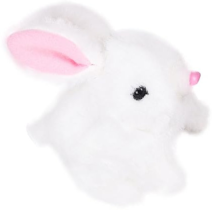 VICASKY Electric Plush Rabbit Toy Interactive Jumping Calling Stuffed Bunny Battery Operated Plush Rabbit Walking Robot Miniature PET Christmas Stocking Stuffer Children Skin-Friendly Random Color