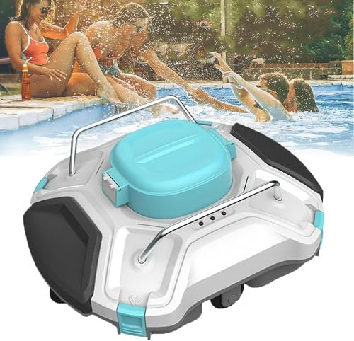 IYUESQ Robot pulitore per Piscina Senza Fili, Robot pulitore Sportivo Intelligente, aspirapolvere Automatico per Piscina con 18 Minuti di autonomia e Motori potenti, pulitore subacqueo ID