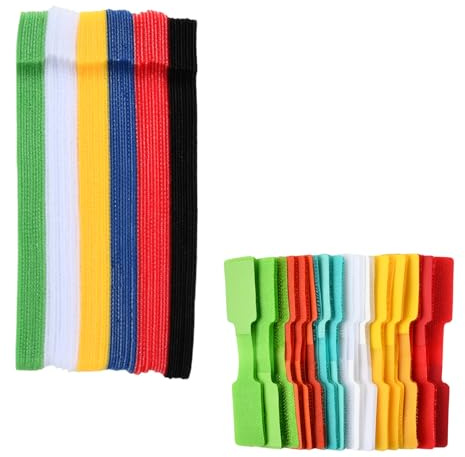 90 Stück Kabelmanagement Set, 30 Mehrfarbige Kabelbeschriftung & 60 Wiederverwendbare Kabelbinder 150mm, Beschreibbare Kabeletiketten & Kabelklett zur Identifikation und Organisation