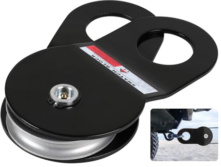 SWAWIS Svart skogsbruksblock för vinsch, lastkapacitet 10t, spårhjulsdiameter 15 mm, stålomledningsblock för räddningsoperationer offroad skogsbruk