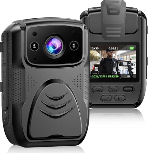 Body Cam 4K 40MP fotocamera corpo con registrazione audio e video, WLAN GPS Police Body Cam per le forze dell'ordine, IP65 impermeabile per corpo della polizia visione notturna con batteria da 4000