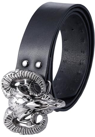 Manfnee Bulk Head Gürtel Punk Rock Nietengürtel Gothic Y2k Gürtel für Männer Frauen Ledergürtel