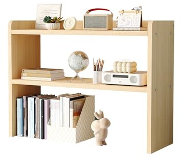 Estantería de Escritorio de 2 Niveles para Ordenador Ahorra Espacio Estanteria de Sobremesa para Escritorio Altura de 60 cm para Oficina, Hogar, Dormitorio(70cm)