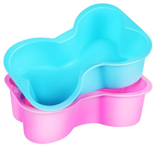 ADOCARN Molde para Pastel de Silicona Forma de Hueso, Set de 2 Moldes Flexibles, Adecuado para Tartas Infantiles y Eventos Familiares