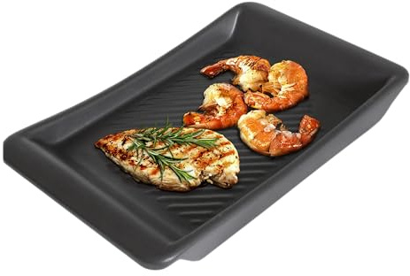 Keramische Grillschale Rechteckig, Schwarz