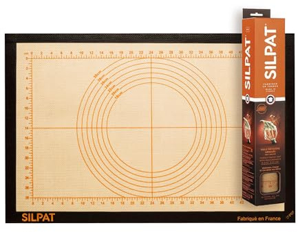 Silpat ADNS585385-02 Perfektes Gebäck Perfect Pastry Antihaft-Silikon-Arbeitsplatzmatte, Grey, tan