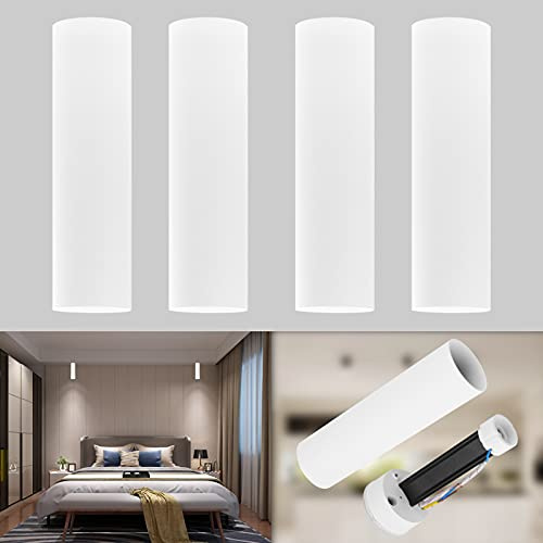 Klighten 4 Pcs Foco de Techo Blanco GU10, Focos superficie de Aluminio Plafón Focos Redonda Moderna Lampara Focos Techo para Cocina, Comedor, salón, 56 X 200 mm, Bombilla no Incluida