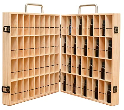 RoseFlower Caja de Almacenaje de Madera de Aceites Esenciales y Aromaterapia, 72 Botellas Aceite Contenedor Cubos de Almacenaje Organizadores para Perfumes, Fragancias, CosméTica, Joyas, Makeup