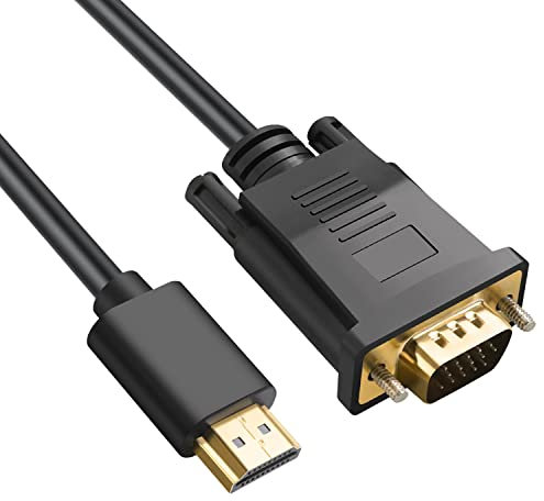 Omivine 3M HDMI auf VGA kabel, 1080P HDMI (Ein) auf VGA (Aus) Einwegübertragung Kable kompatibel mit Raspberry Pi, Roku, Computer, Desktop, Laptop, PC, Monitor, Projektor, HDTV-3M
