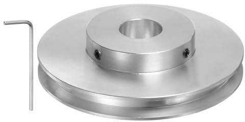 sourcing map Einzelrillen Riemenscheibe Keilriemenscheibe 16mm feste Bohrung 80mm Außendurchmesser Aluminiumlegierung mit Sechskantschlüssel für Bohrmaschine 6mm PU-Rundriemen