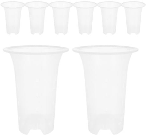 HANABASS Pots à Orchidées en Plastique Blanc 8 Pièces pour Plantes