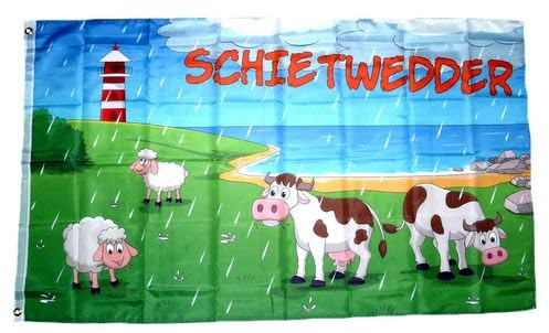 Fahne/Flagge Schietwedder Küste Leuchtturm 90 x 150 cm