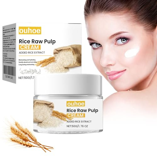 Rice Raw Pulp Face Cream,Rice cream,Rice gesichtscreme,Rice cream face,Reparieren Sie die Hautbarriere,Feuchtigkeitsspendend,Rice Feuchtigkeitscreme für trockene und empfindliche Haut
